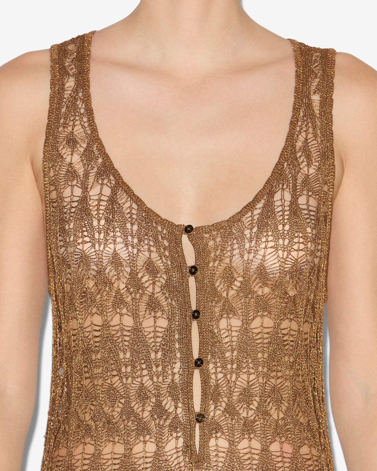 Vestido largo pernille en crochet fino - Dorado - Woman - 2