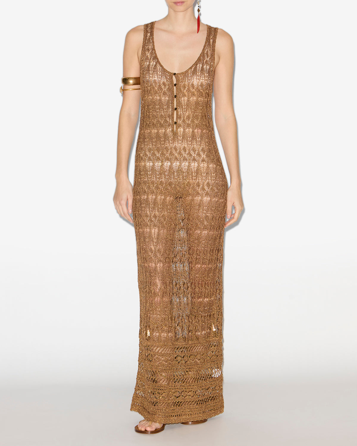 Vestido largo pernille en crochet fino - Dorado - Woman - 1