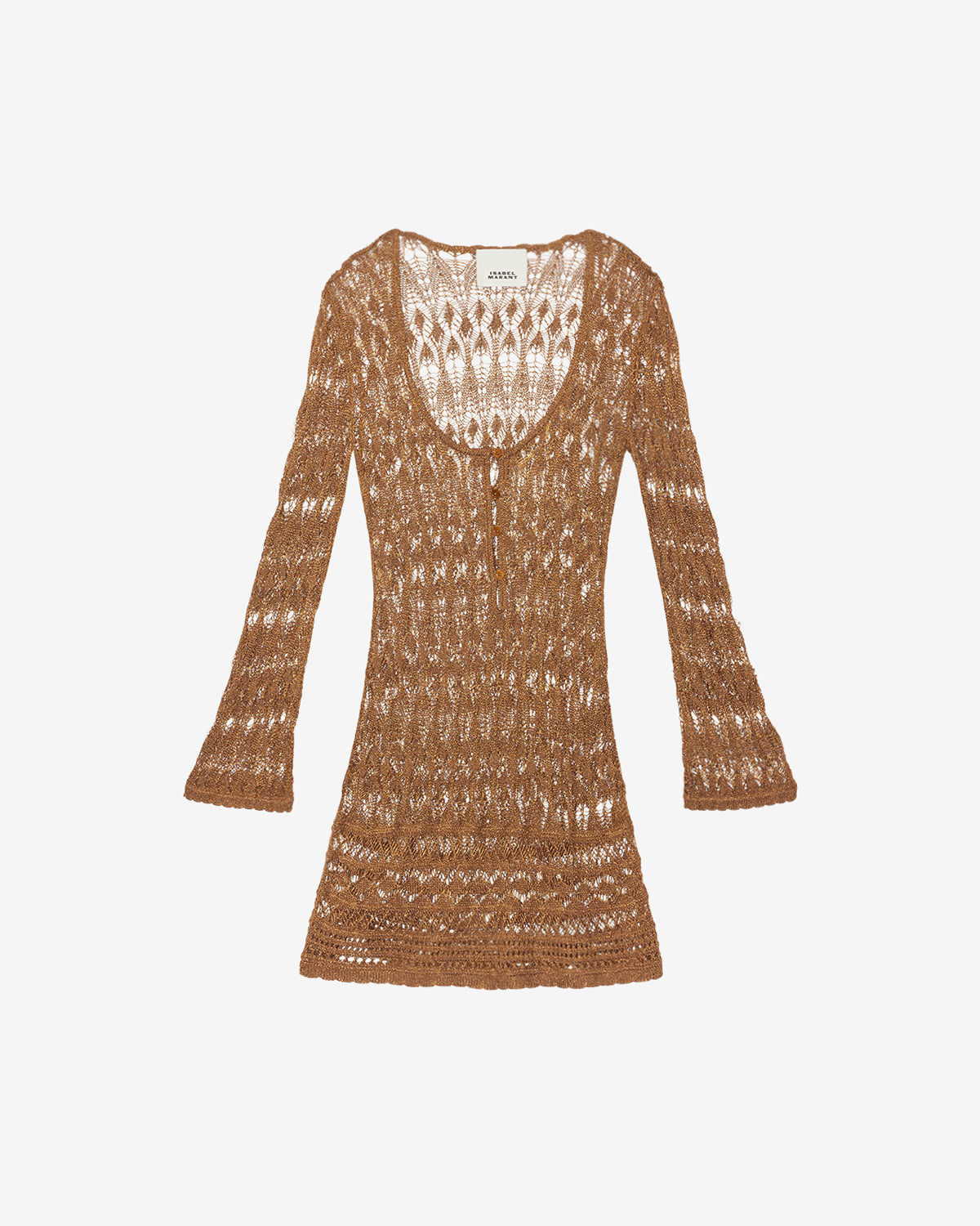 Vestido corto pia en crochet fino - Dorado - Woman - 1