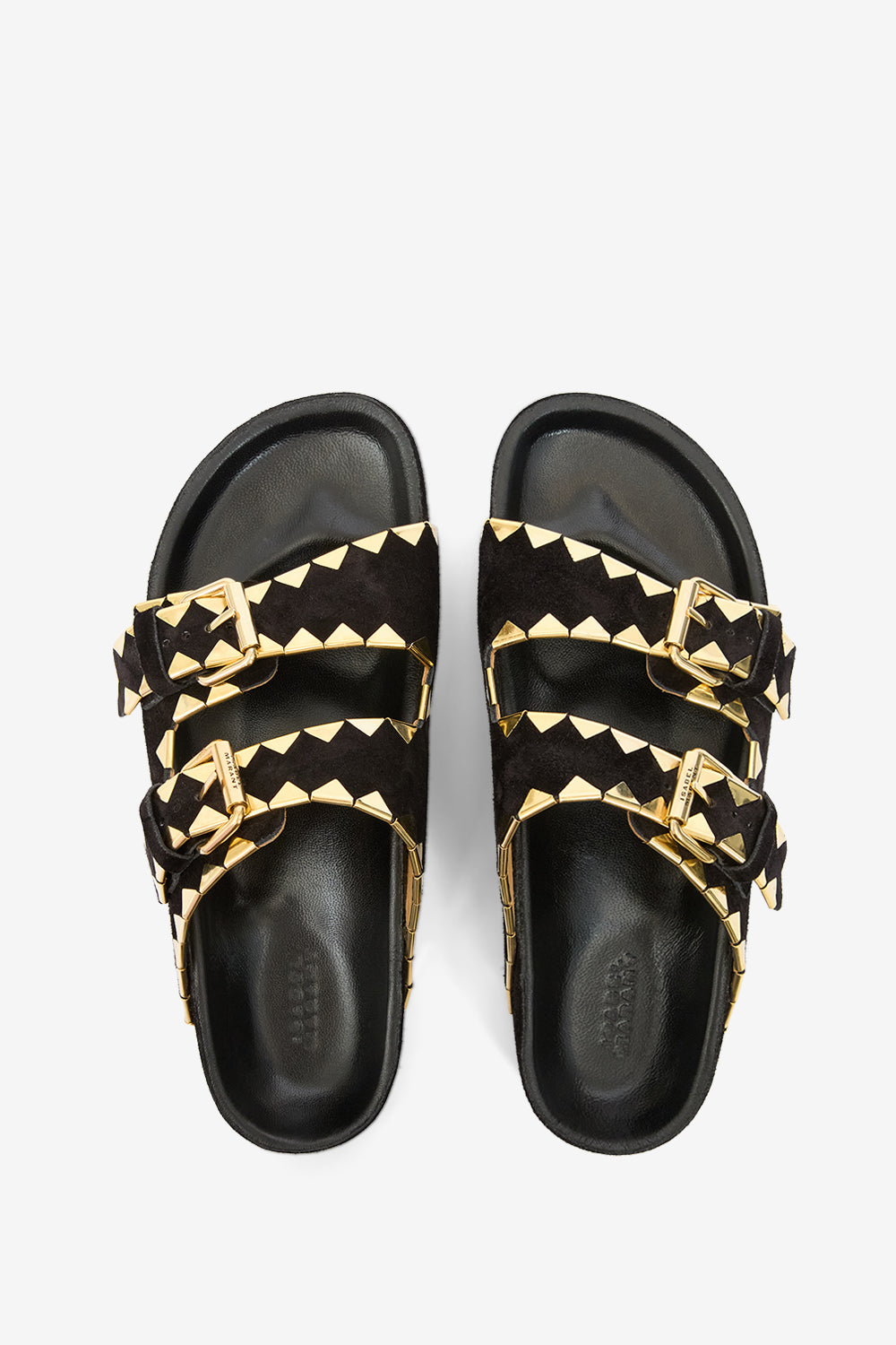 Flache sandalen lennyo aus verziertem leder - Black and gold - Woman - 4