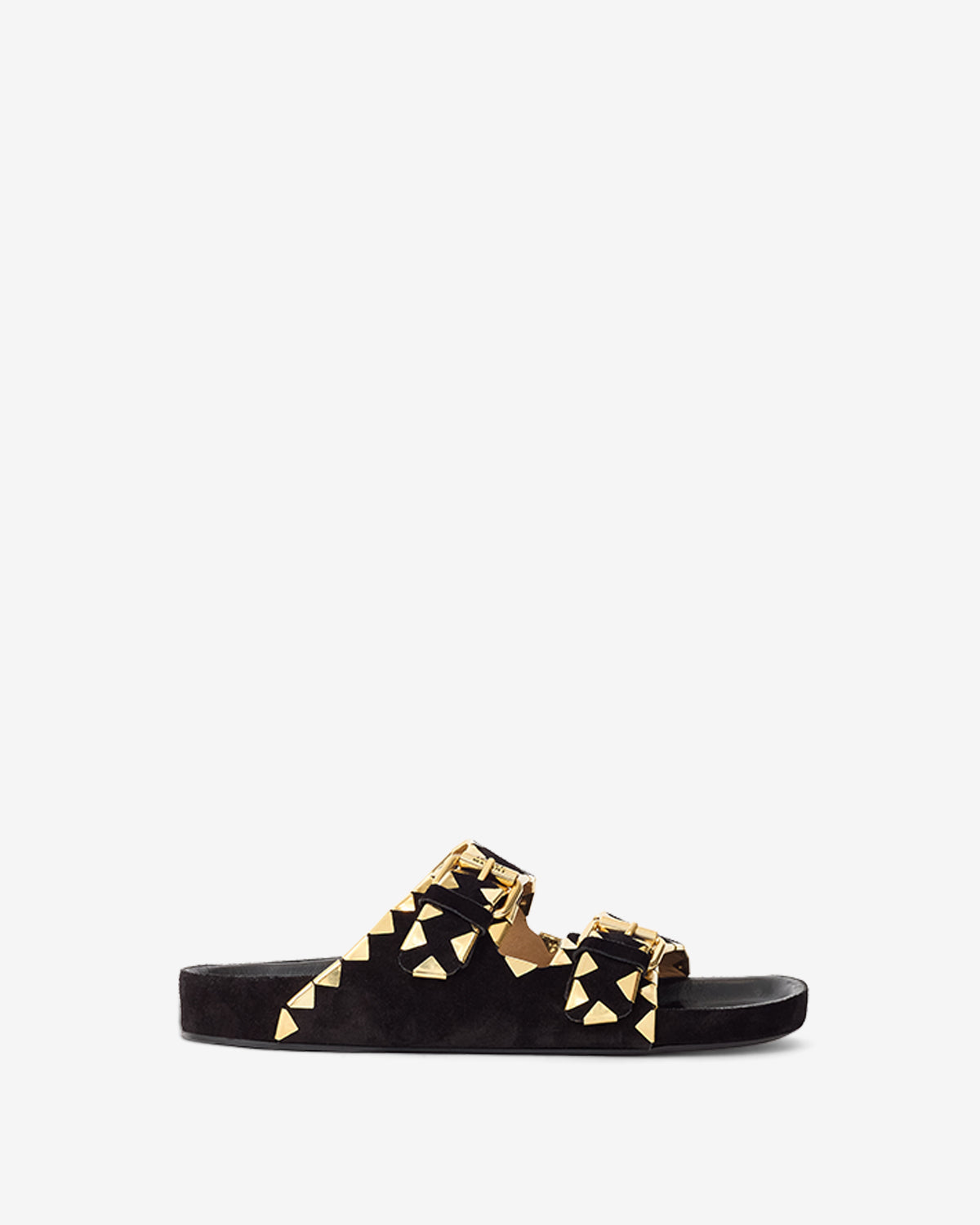 Lennyo flat embellished leather sandals - Black and gold - Woman - 1