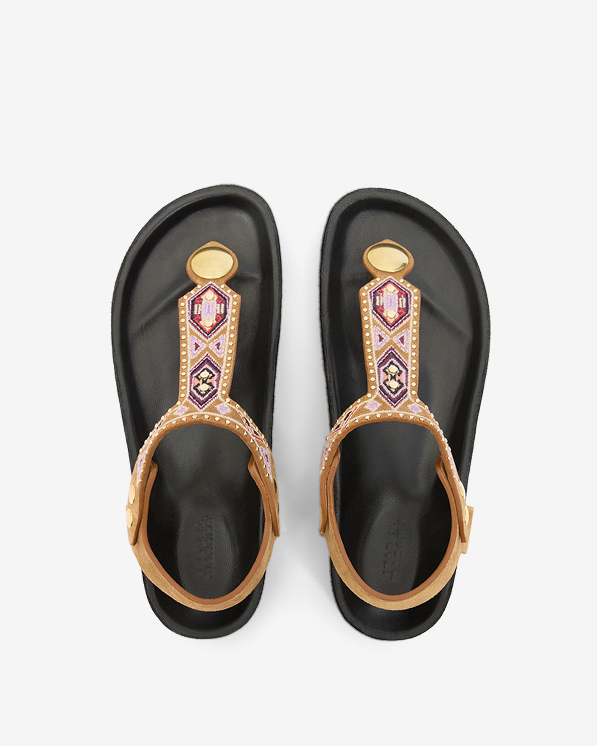 Enore embroidered leather sandals - Cognac - Woman - 4