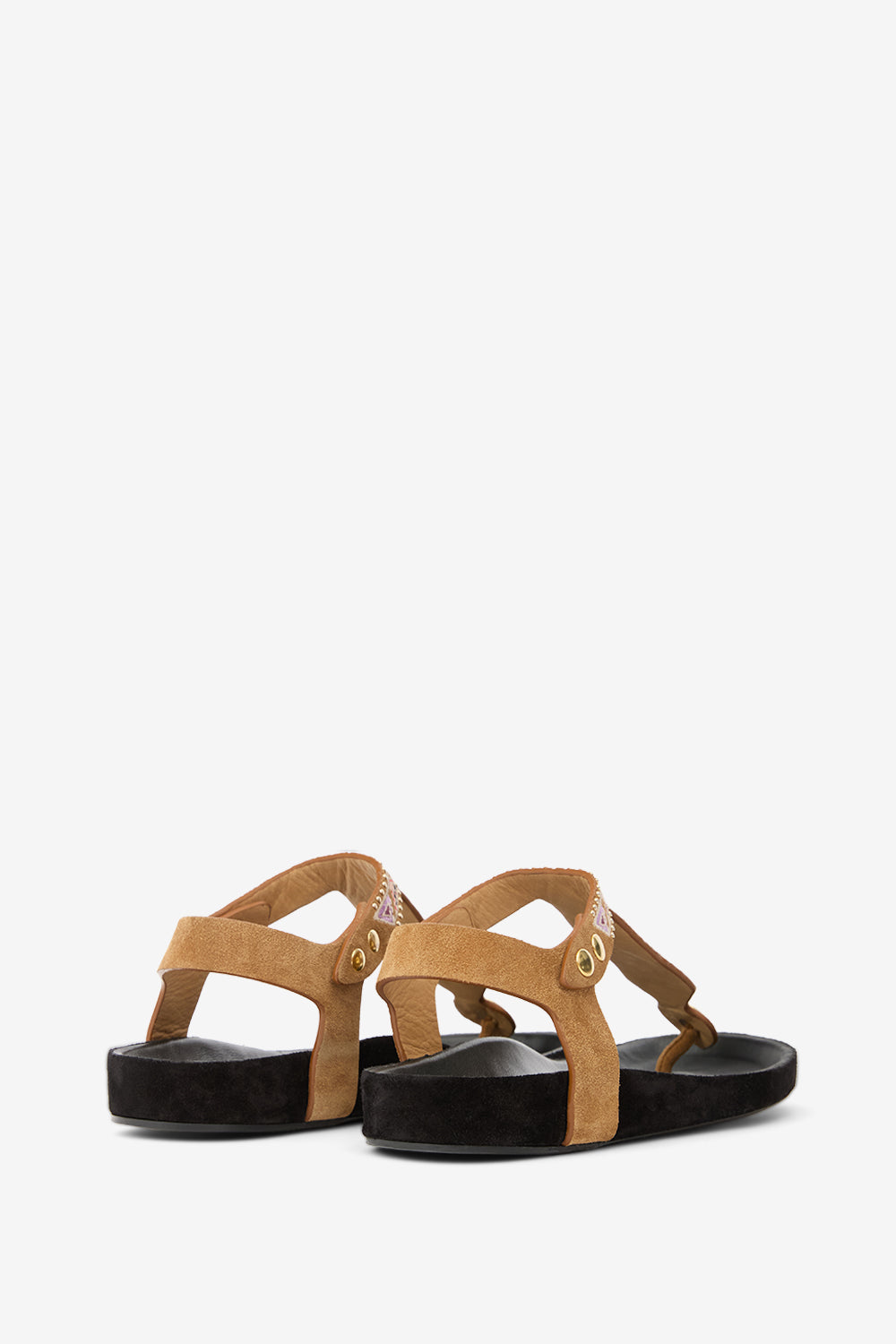 Sandalen enore aus besticktem leder - Cognac - Woman - 2