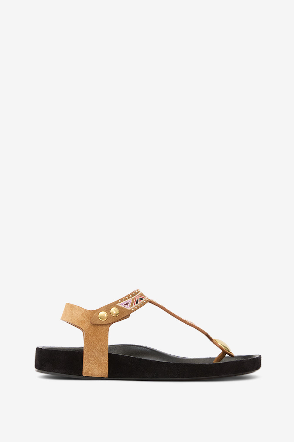 Sandalen enore aus besticktem leder - Cognac - Woman - 1