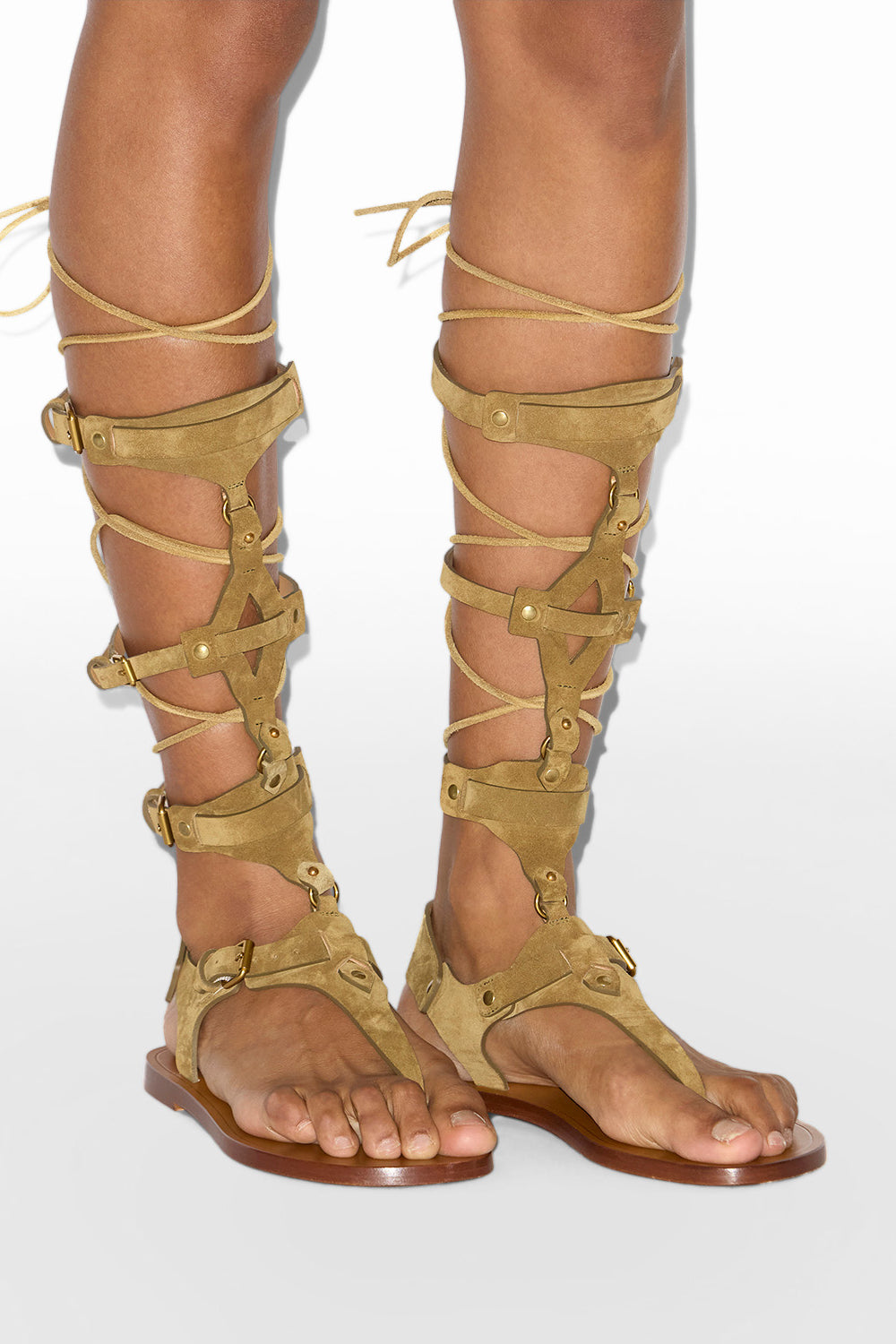 Hohe ledersandalen nensi - Taupe - Woman - 5