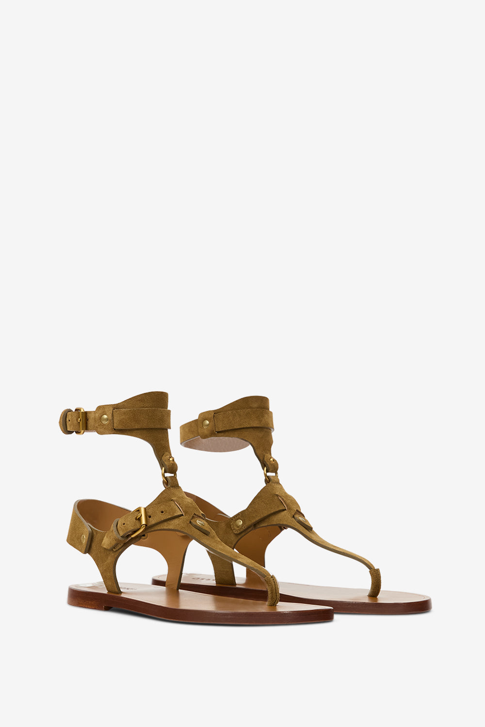 Eveen flat sandals in suede leather - Taupe - Woman - 3