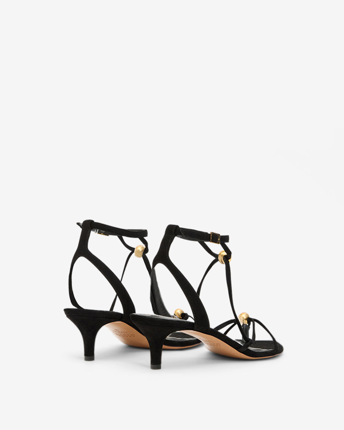 Sandalen mit absätzen olya aus veloursleder - Black and gold - Woman - 2