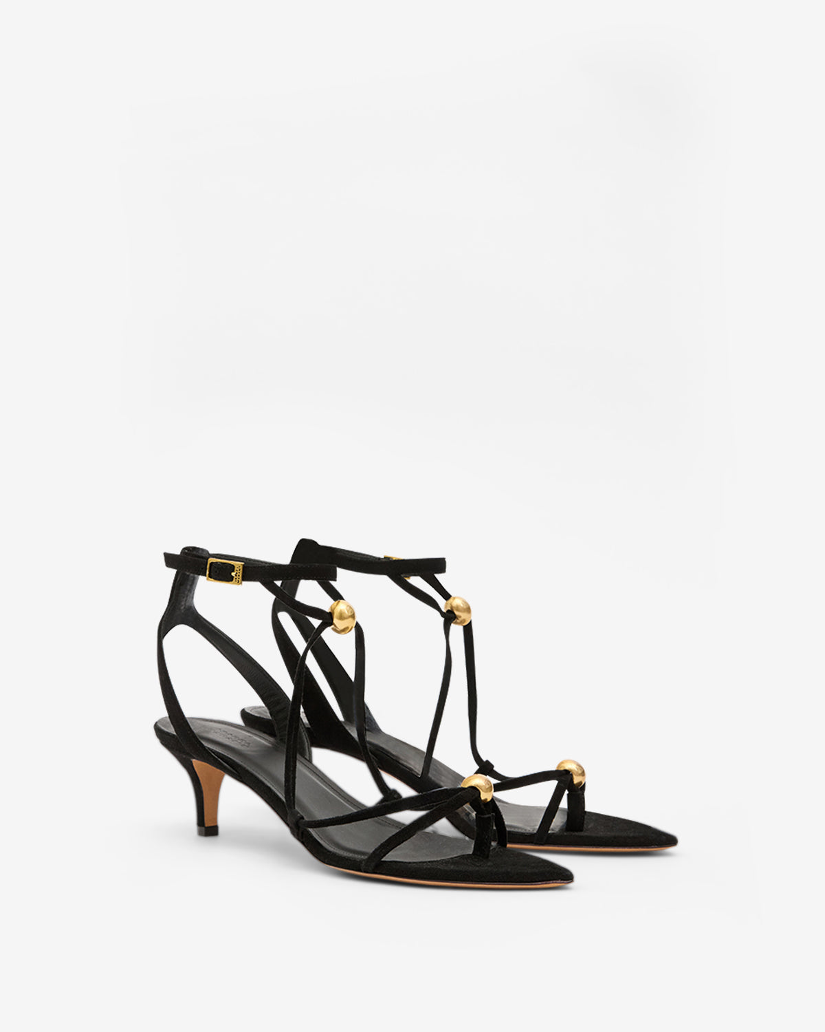 Sandalen mit absätzen olya aus veloursleder - Black and gold - Woman - 3