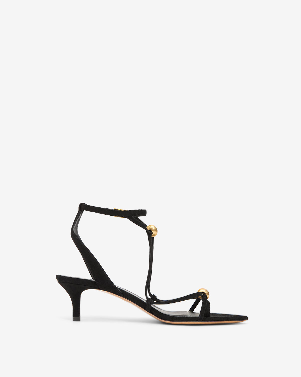 Sandalen mit absätzen olya aus veloursleder - Black and gold - Woman - 1