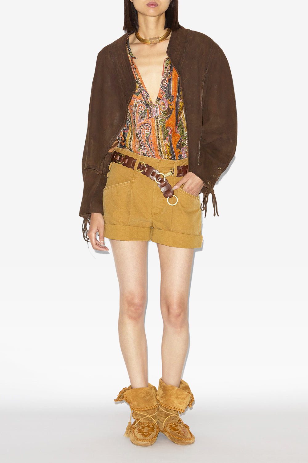 Short taille haute fairy en coton  - Caramel - Woman - 2