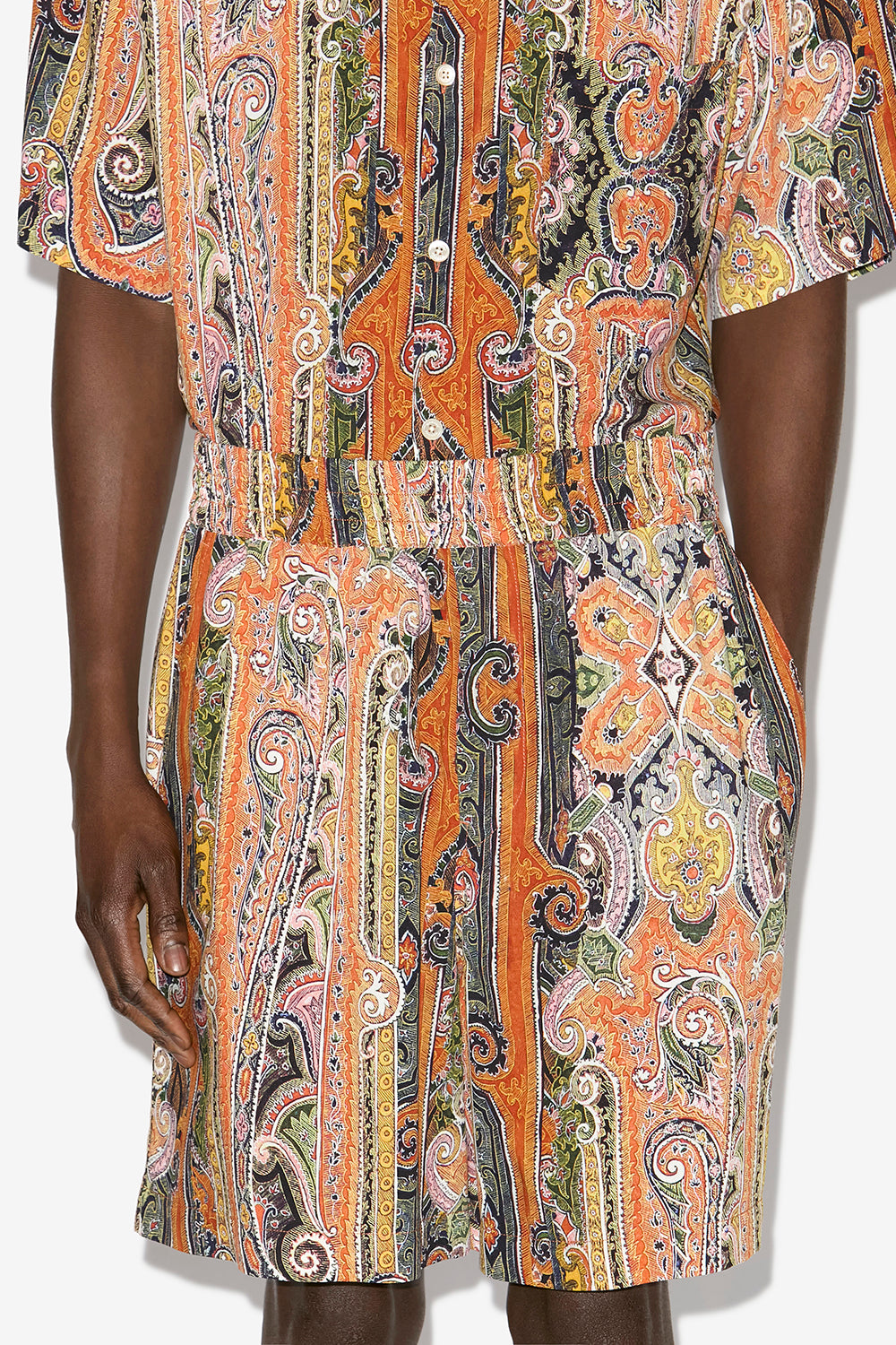 Bermuda fluidi vega con stampa - Arancia - Man - 4