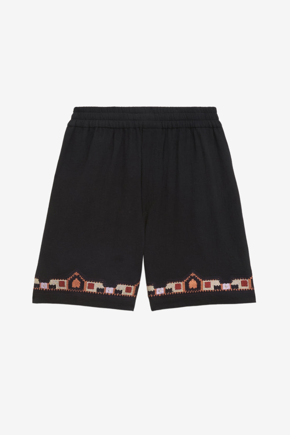 Zilan embroidered cotton shorts - Black - Man - 1