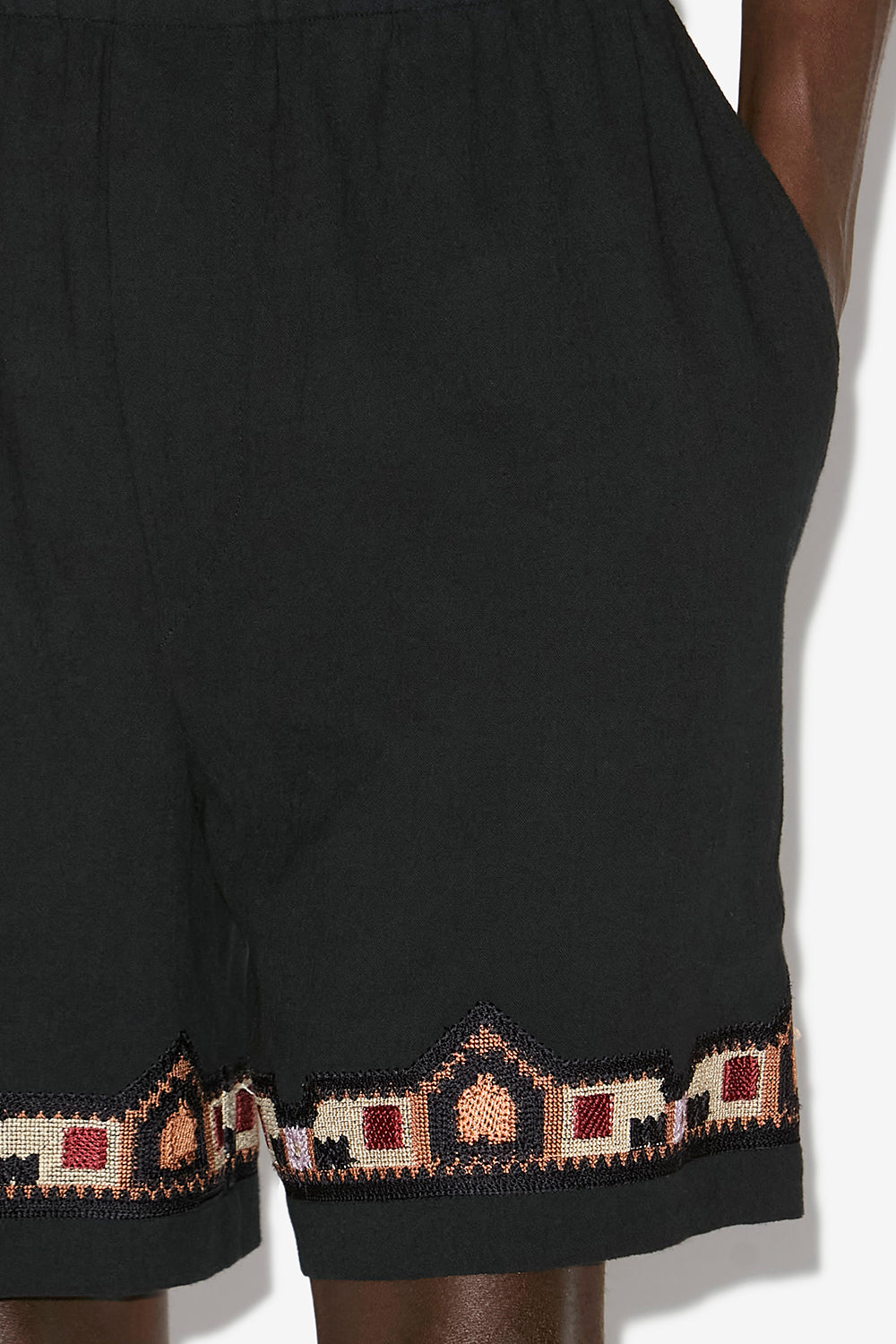 Zilan embroidered cotton shorts - Black - Man - 3