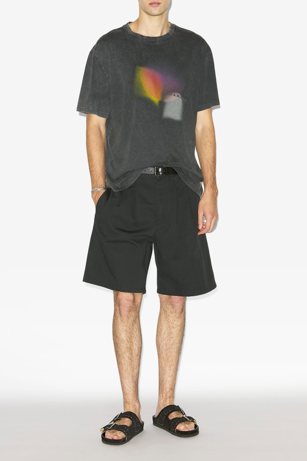 Bermuda kostino en sergé de coton - Noir délavé - Man - 2