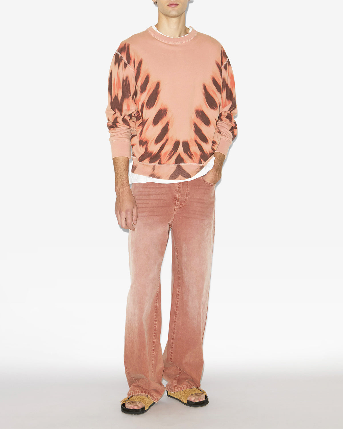 Felpa mikoy in cotone con logo stampato - Arancia - Man - 1