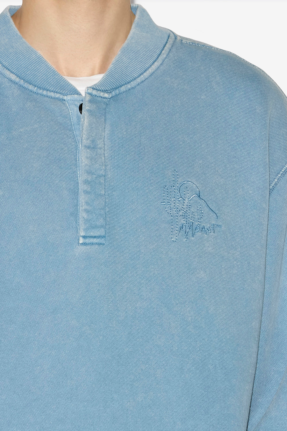 Mathias washed cotton sweatshirt - Ice blue - Man - 3
