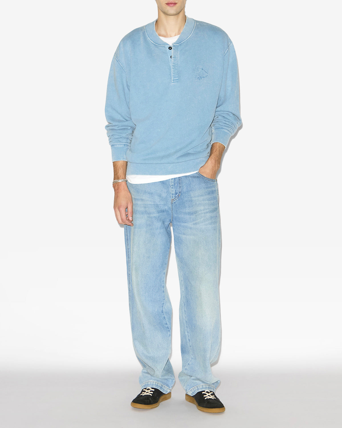 Mathias sweatshirt Man Ice blue 4