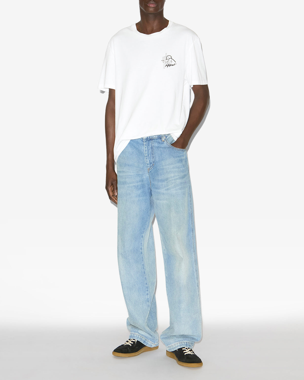 Honore cotton t-shirt with logo - White - Man - 1