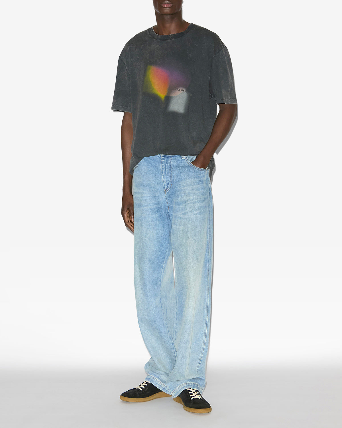 Hugo コットン製 ロゴ入りtシャツ - ウォッシュドブラック - Man - 1