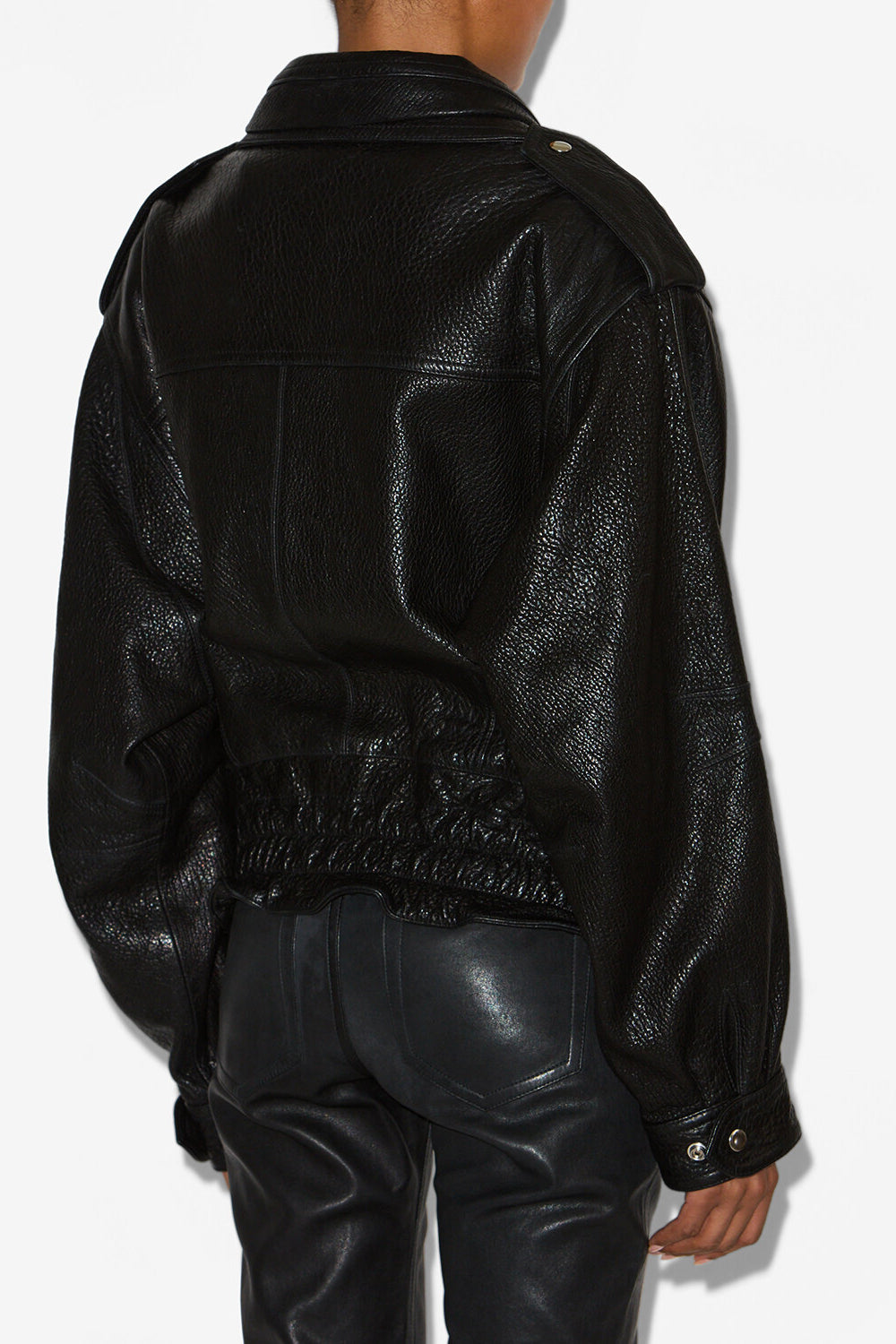 Chaqueta con bolsillos aneli de piel de cordero - Negro - Woman - 4