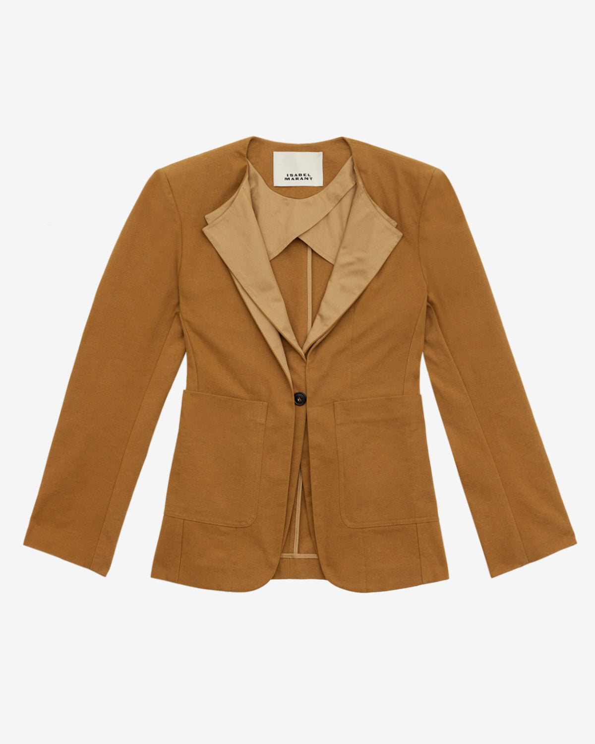 Francia collarless cotton jacket - Caramel - Woman - 5