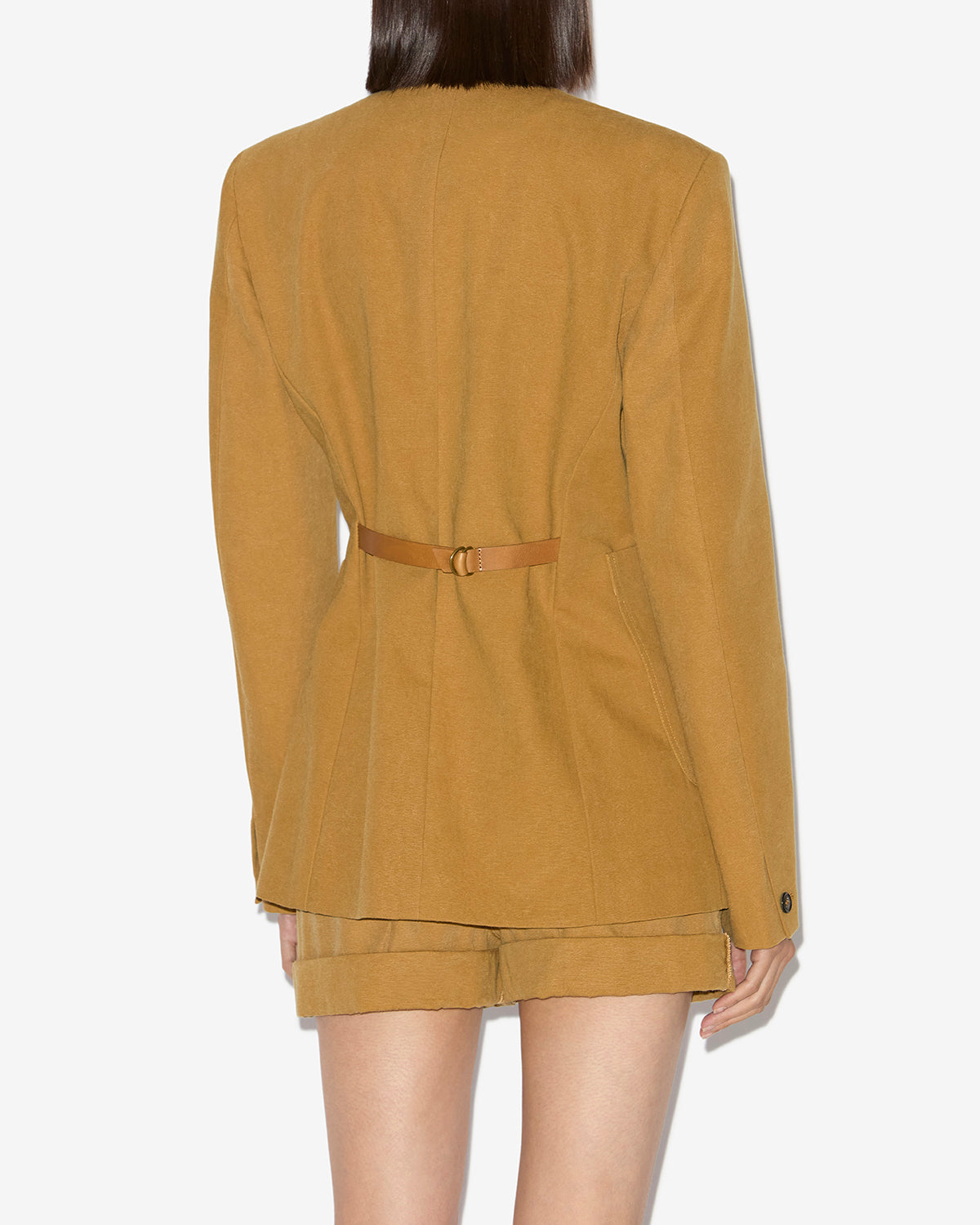 Francia collarless cotton jacket - Caramel - Woman - 4