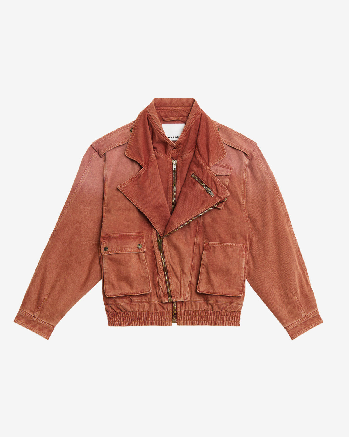 Giacca con tasche janeli in denim - Burnt henna - Man - 2