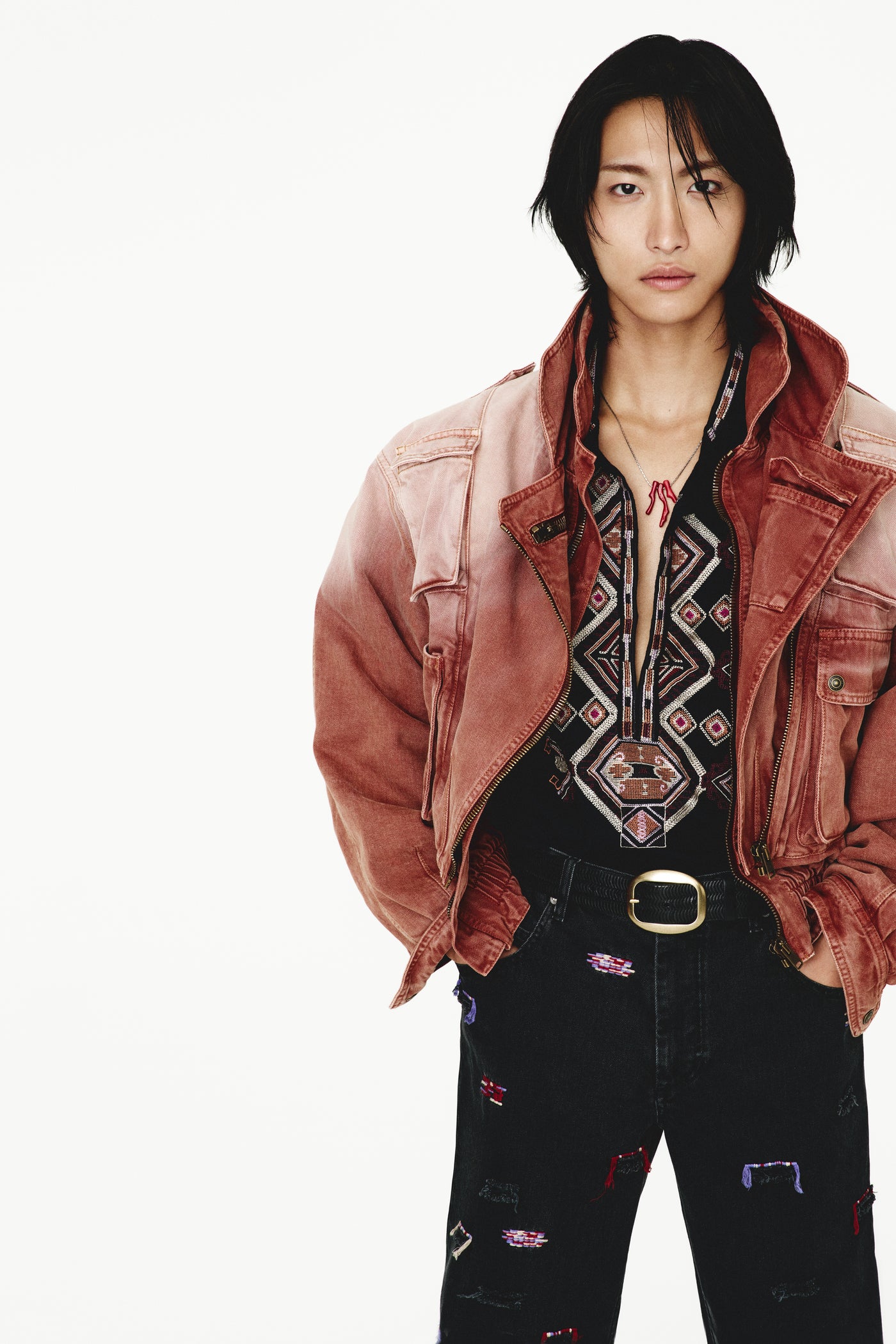 Janeli 데님 포켓 재킷 - Burnt henna - Man - 2