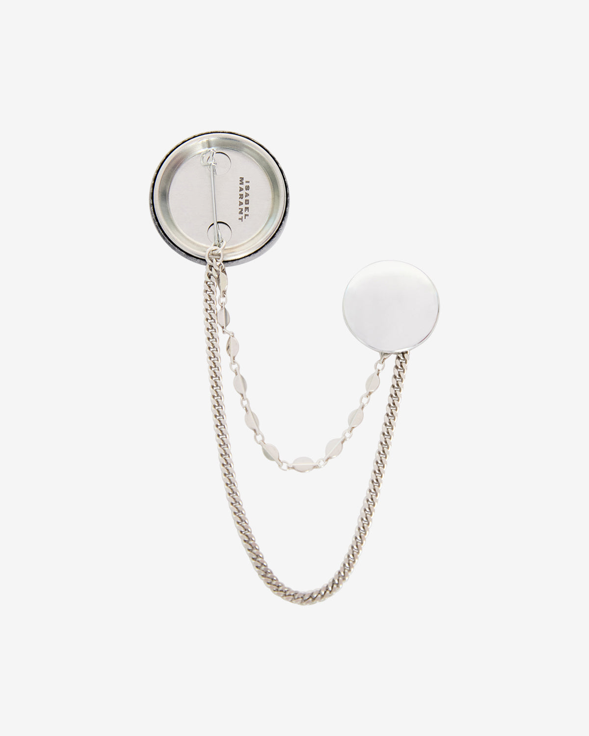 Petes double badge pin brooch - Black and silver - Man - 3