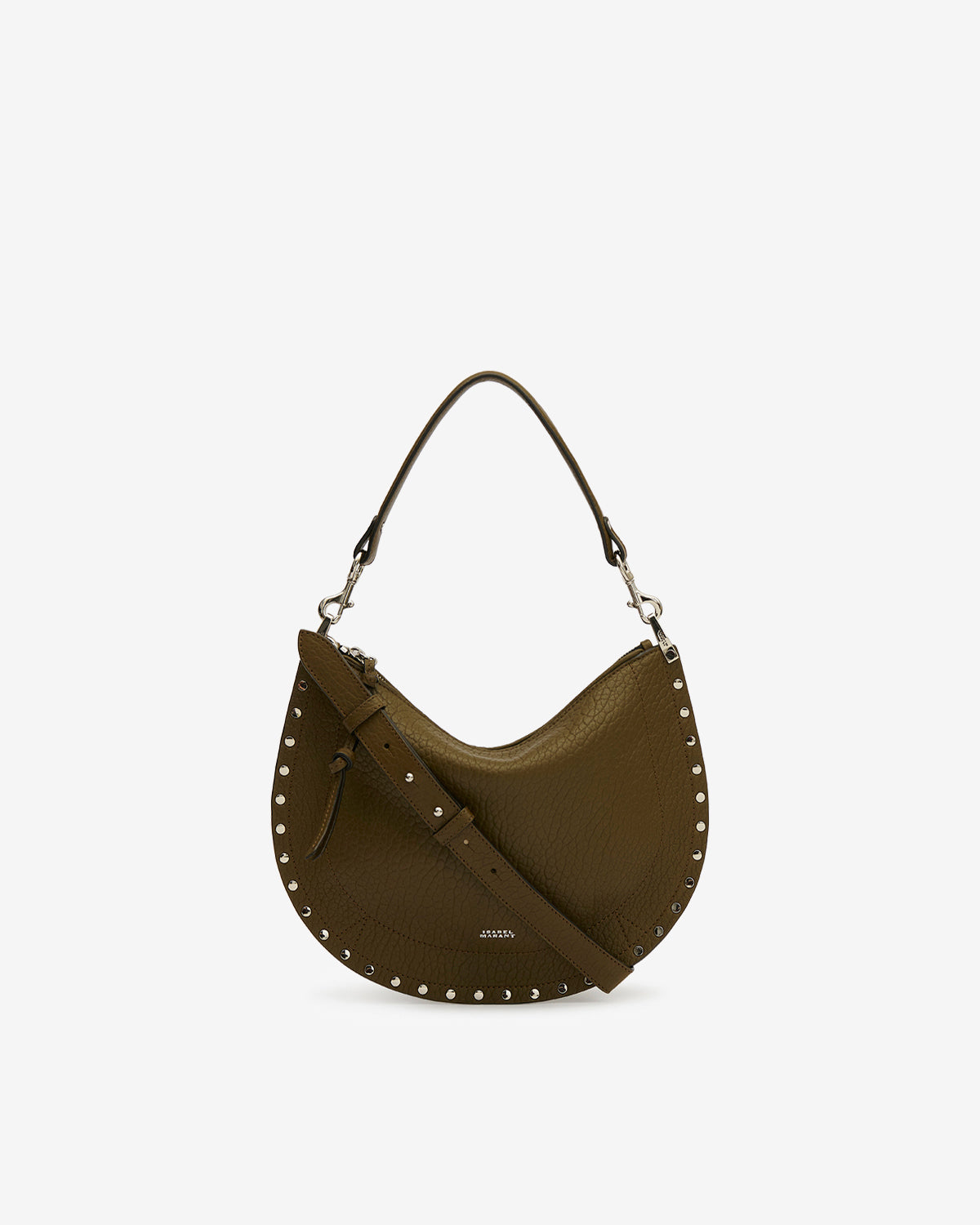 OSKAN SOFT ZIP SHOULDER BAG Woman khaki | ISABEL MARANT Official