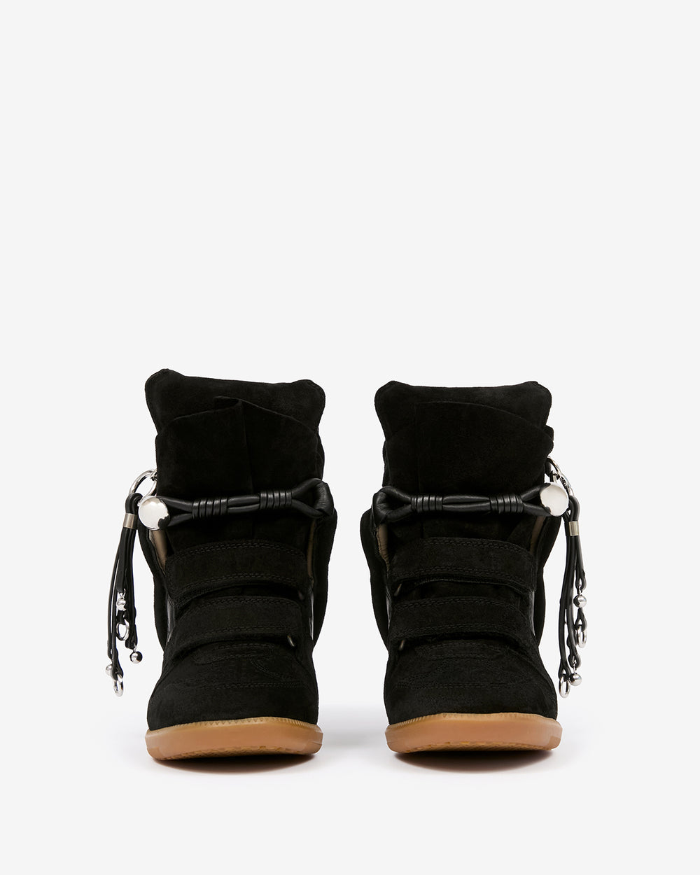 Isabel Marant Two Tone Canvas Lace Up Wedge Sneakers
