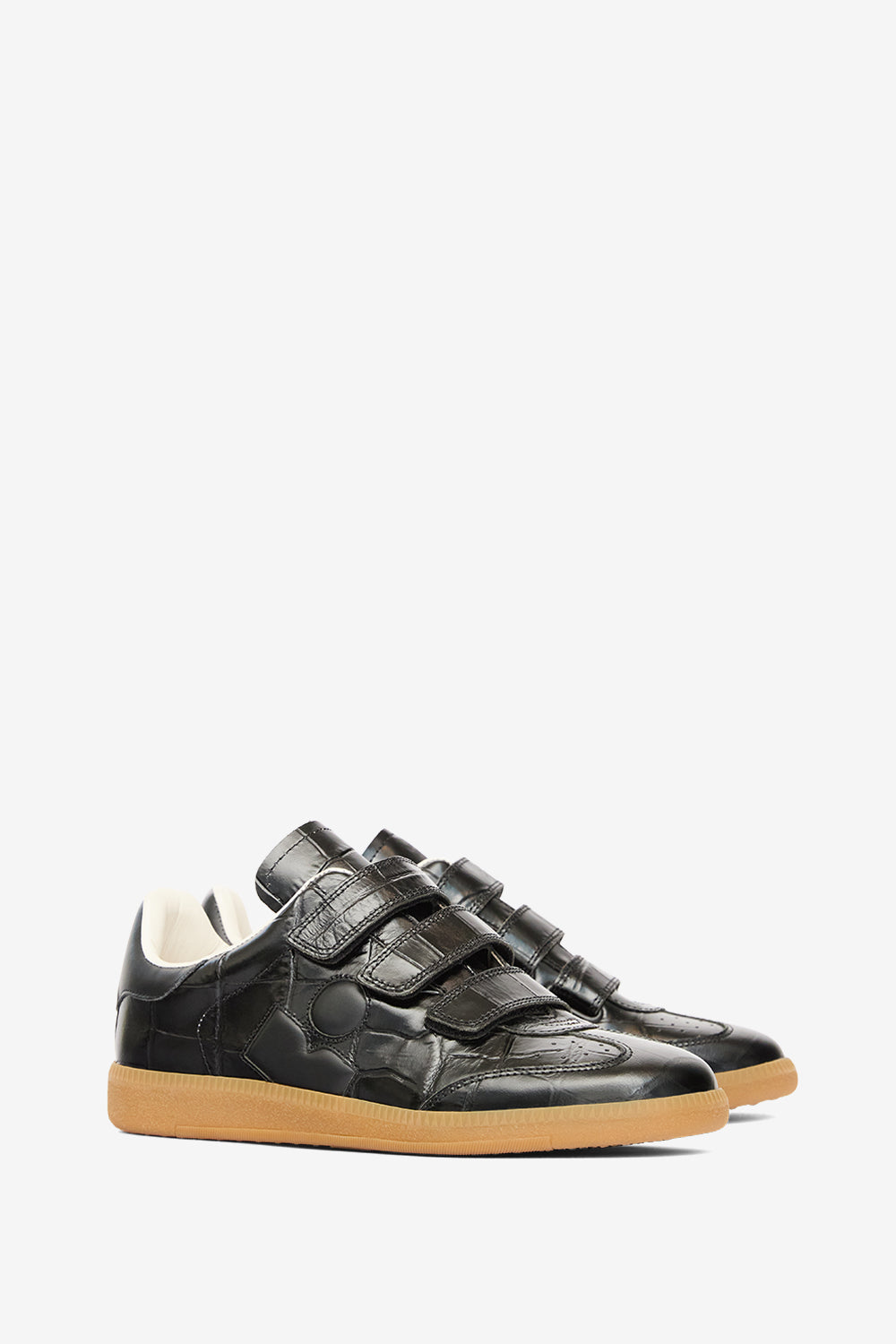 Niedrige sneakers beth aus geprägtem leder - Schwarz - Woman - 3