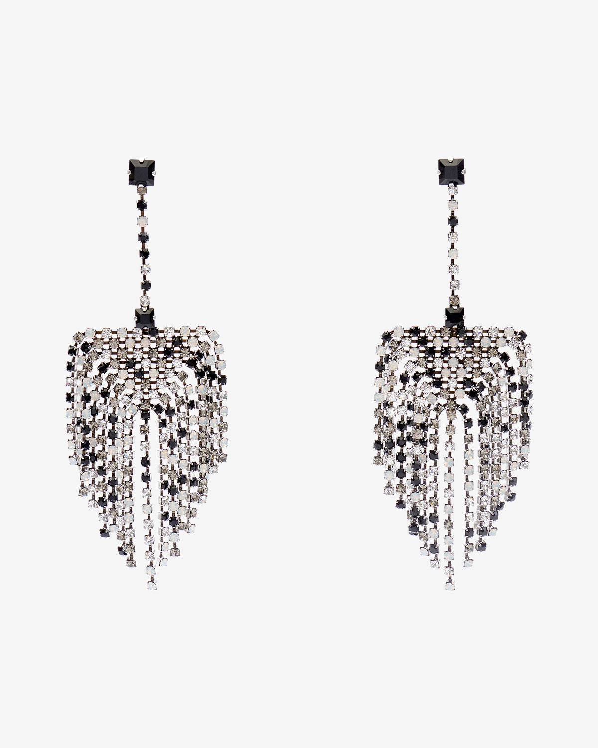 Faye pendant earrings - Black and silver - Woman - 1