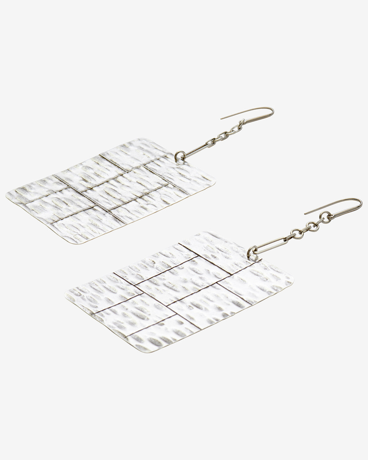 Pendientes colgantes con placa blacke - Plata - Woman - 3