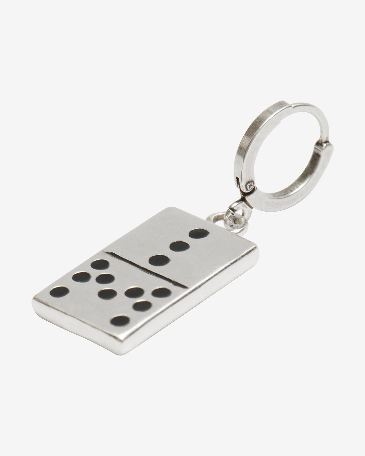 Boucle d'oreille pendante dés alby - Noir et argenté - Man - 3