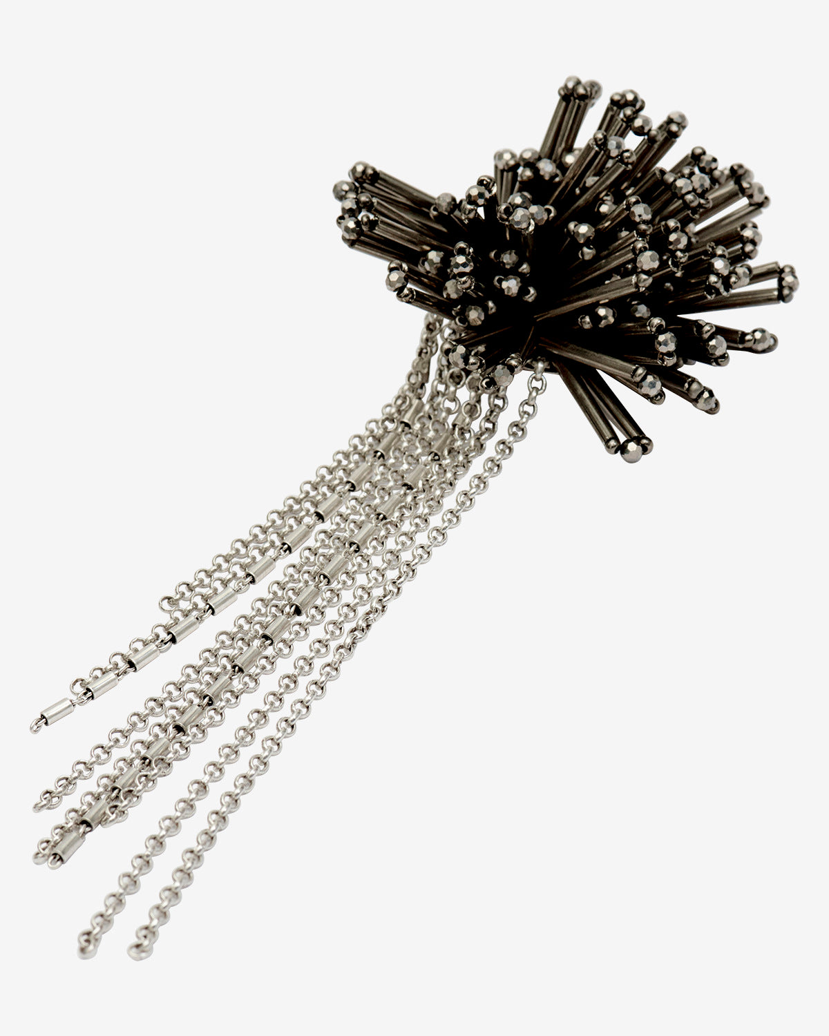 Amber pendant earring - Anthracite-silver - Woman - 3