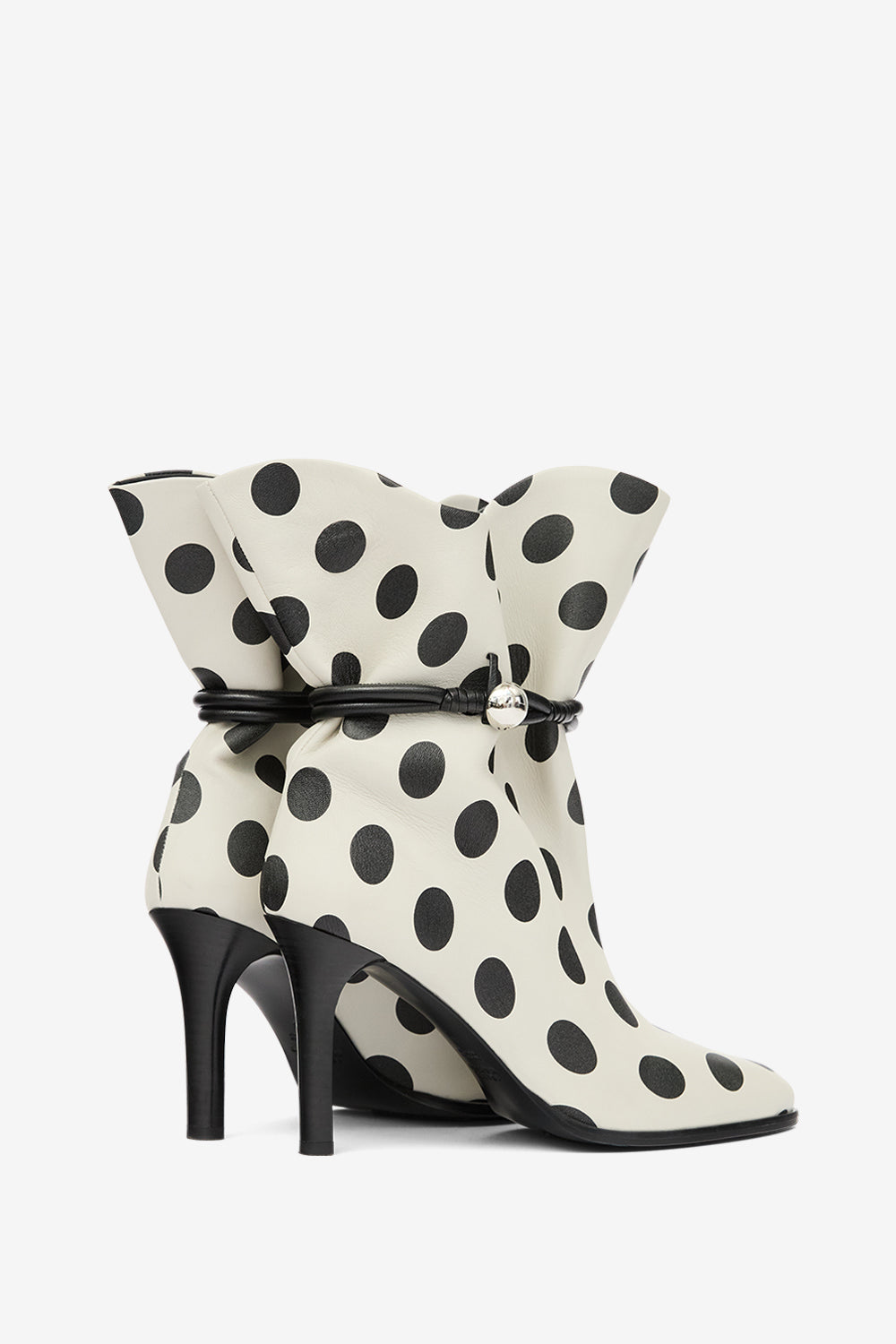 Lolya polka dot leather ankle boots - Beige and black - Woman - 2