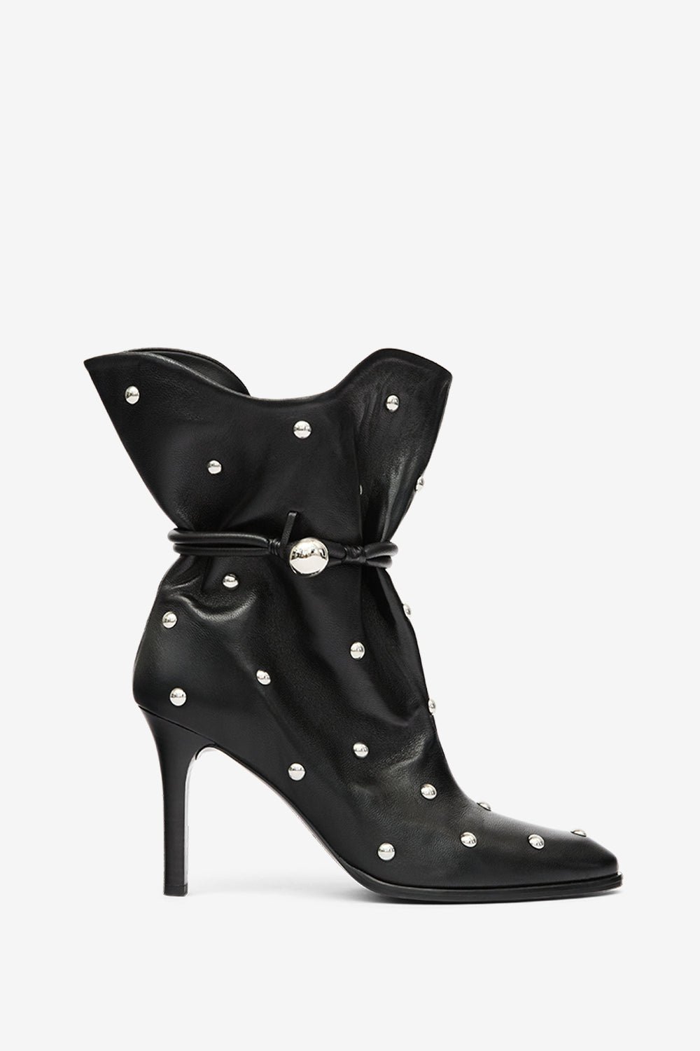 Boots lolya aus leder mit nieten - Black and silver - Woman - 1