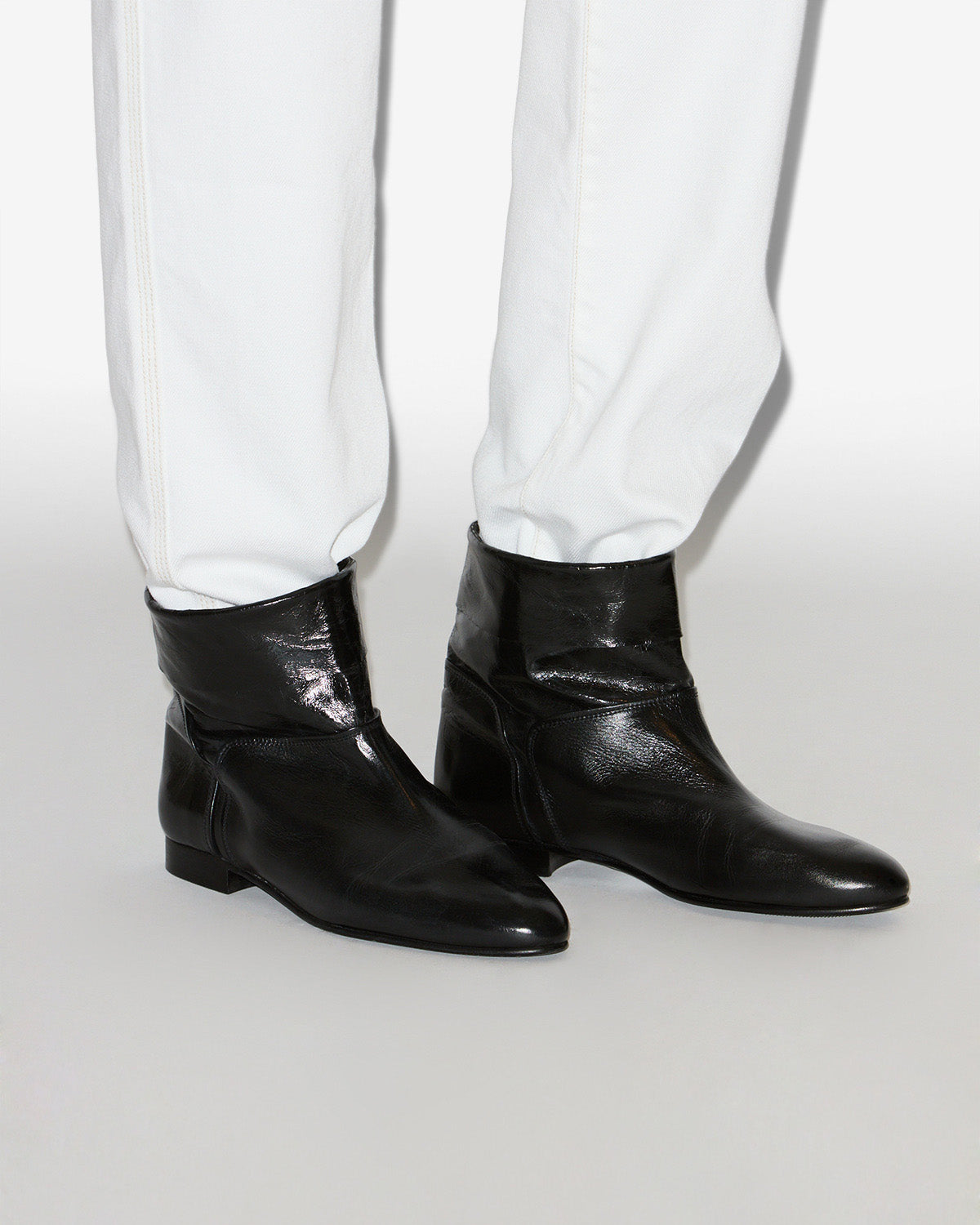 Juoza flat patent leather boots - Black - Man - 5