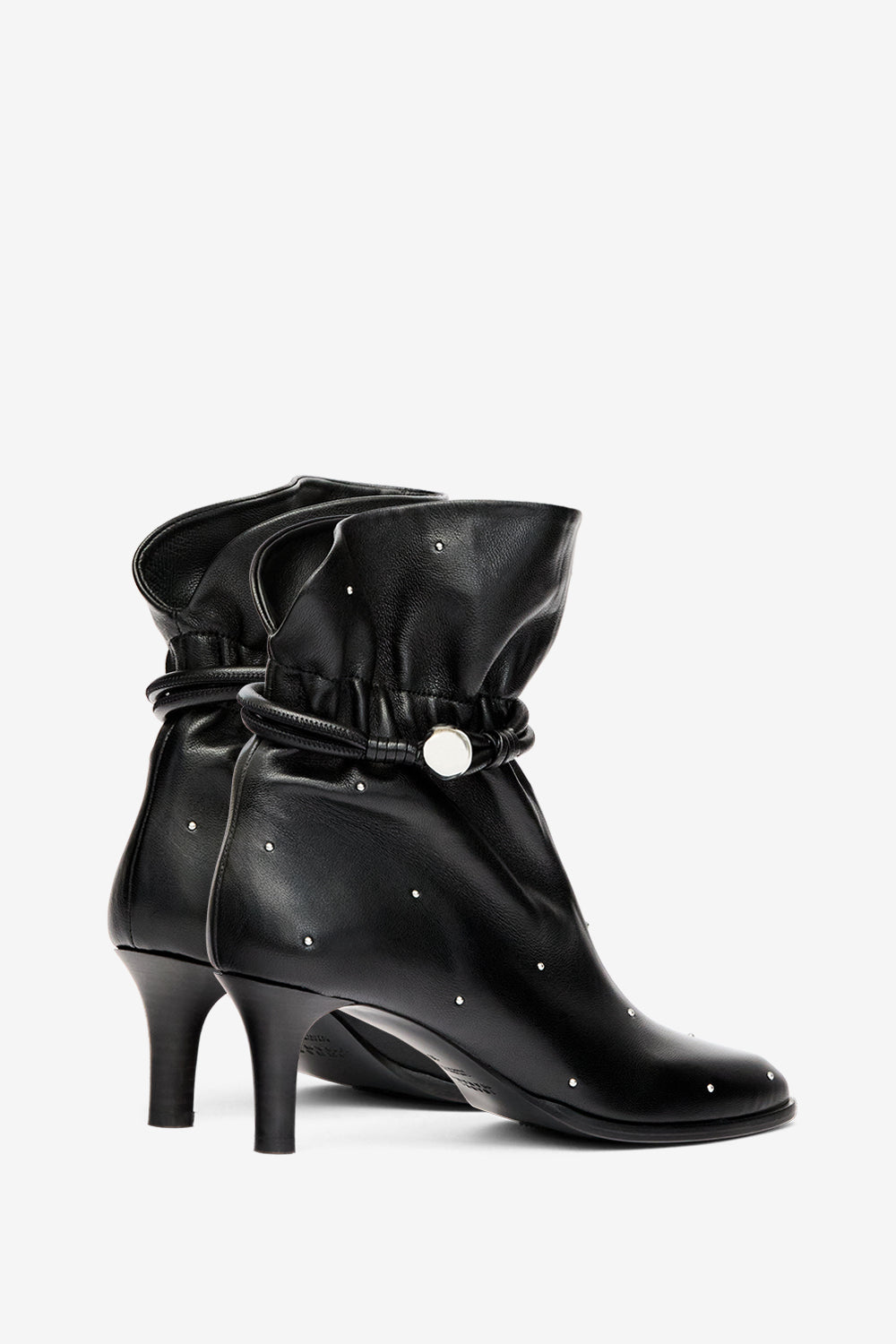 Stiefeletten forla aus leder mit nieten - Schwarz - Woman - 2
