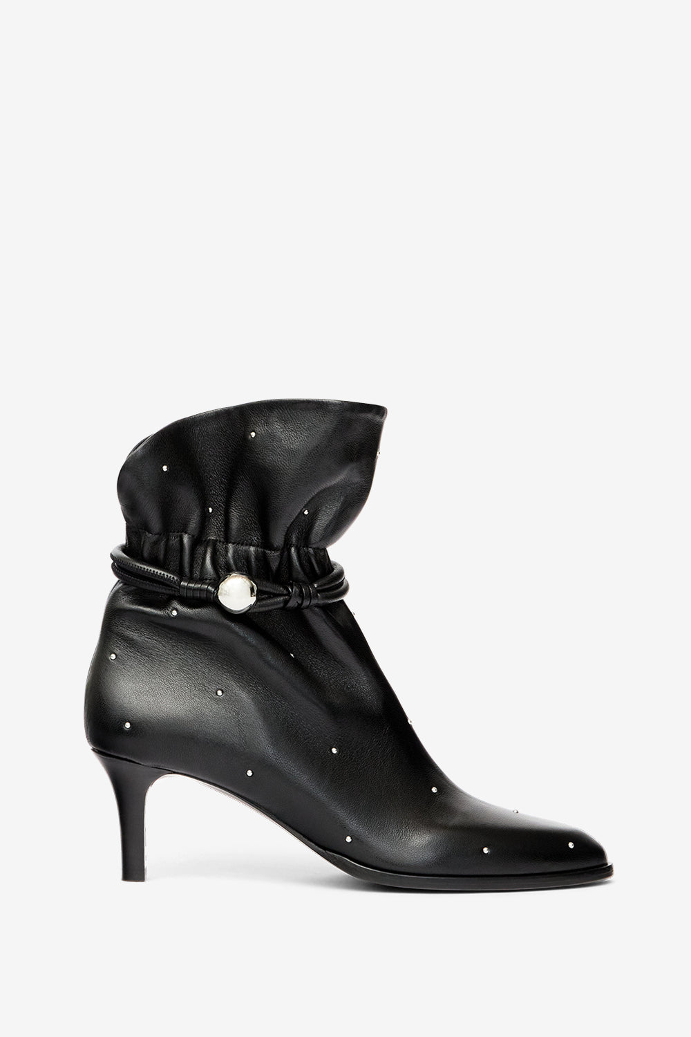 Stiefeletten forla aus leder mit nieten - Schwarz - Woman - 1