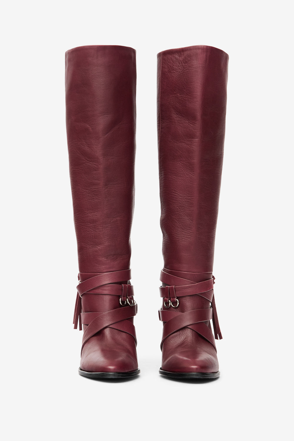 Analui supple leather boots - Burgundy - Woman - 4