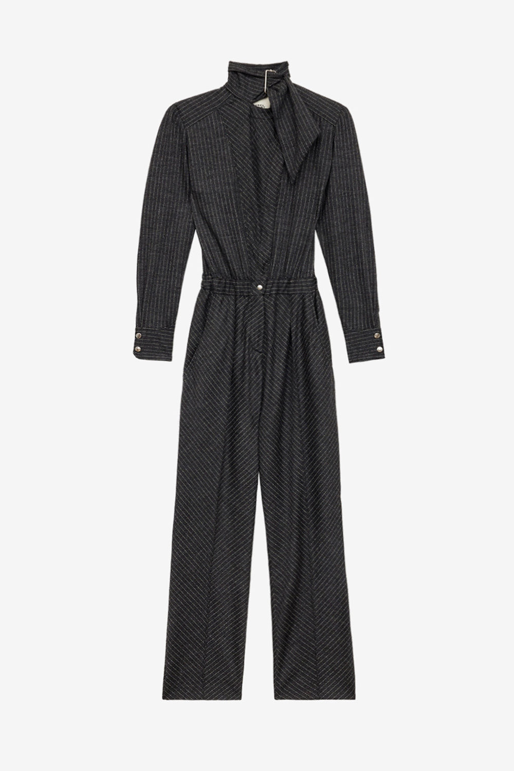 Jumpsuit rheane aus schurwolle mit tennisstreifen - Anthracite - Woman - 1