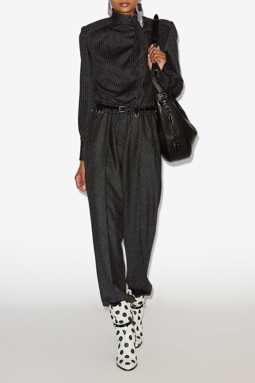 Jumpsuit rheane aus schurwolle mit tennisstreifen - Anthracite - Woman - 2