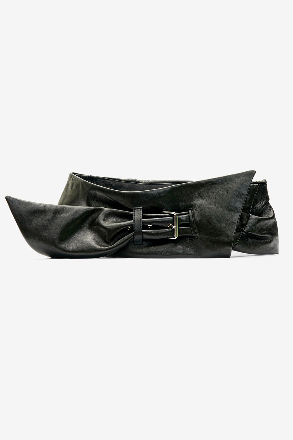 Caren wide soft leather belt - Black - Woman - 1