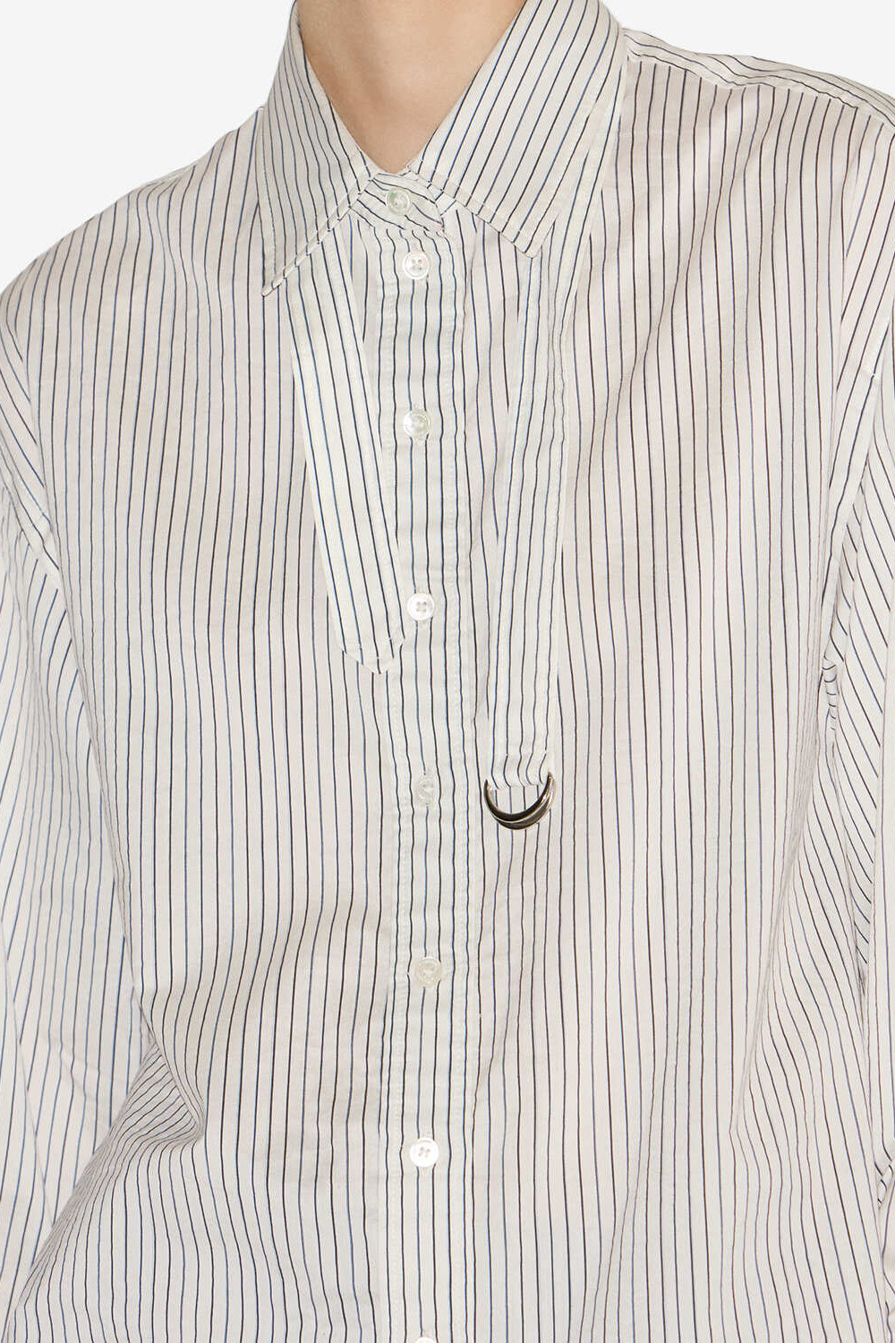 Aurora striped cotton and silk shirt - Ecru and black - Woman - 3