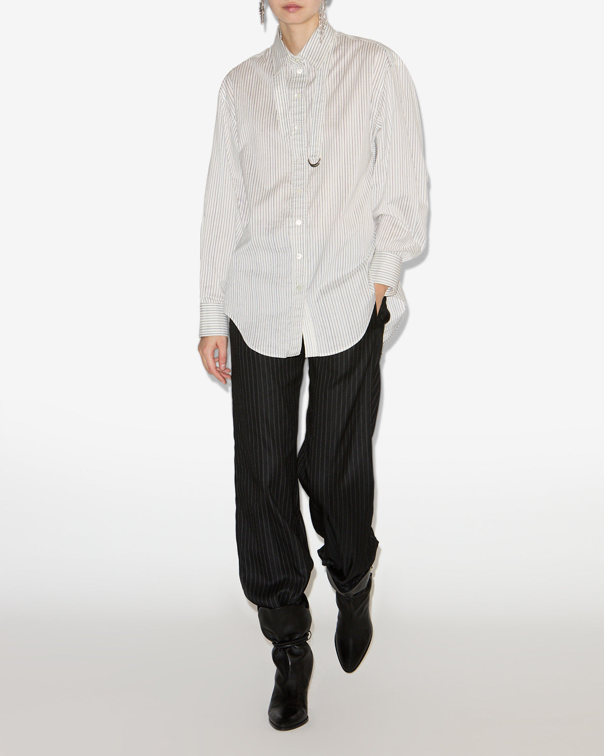 Aurora shirt Woman Ecru and black 4