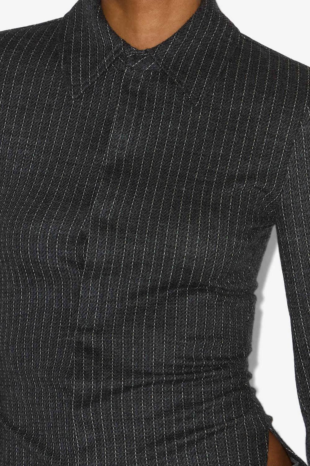 Hemd roméa aus schurwolle mit tennisstreifen - Anthracite - Woman - 3