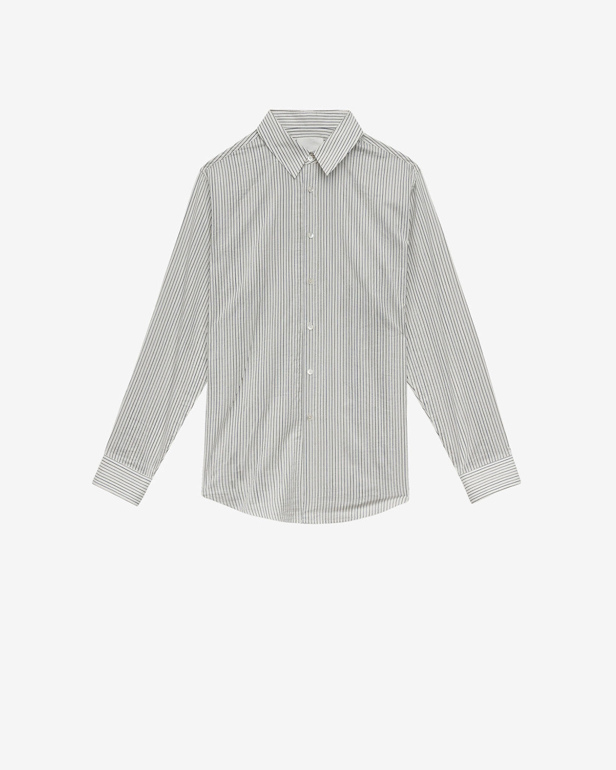 Camicia in cotone e seta a righe nathan - Ecru and black - Man - 5
