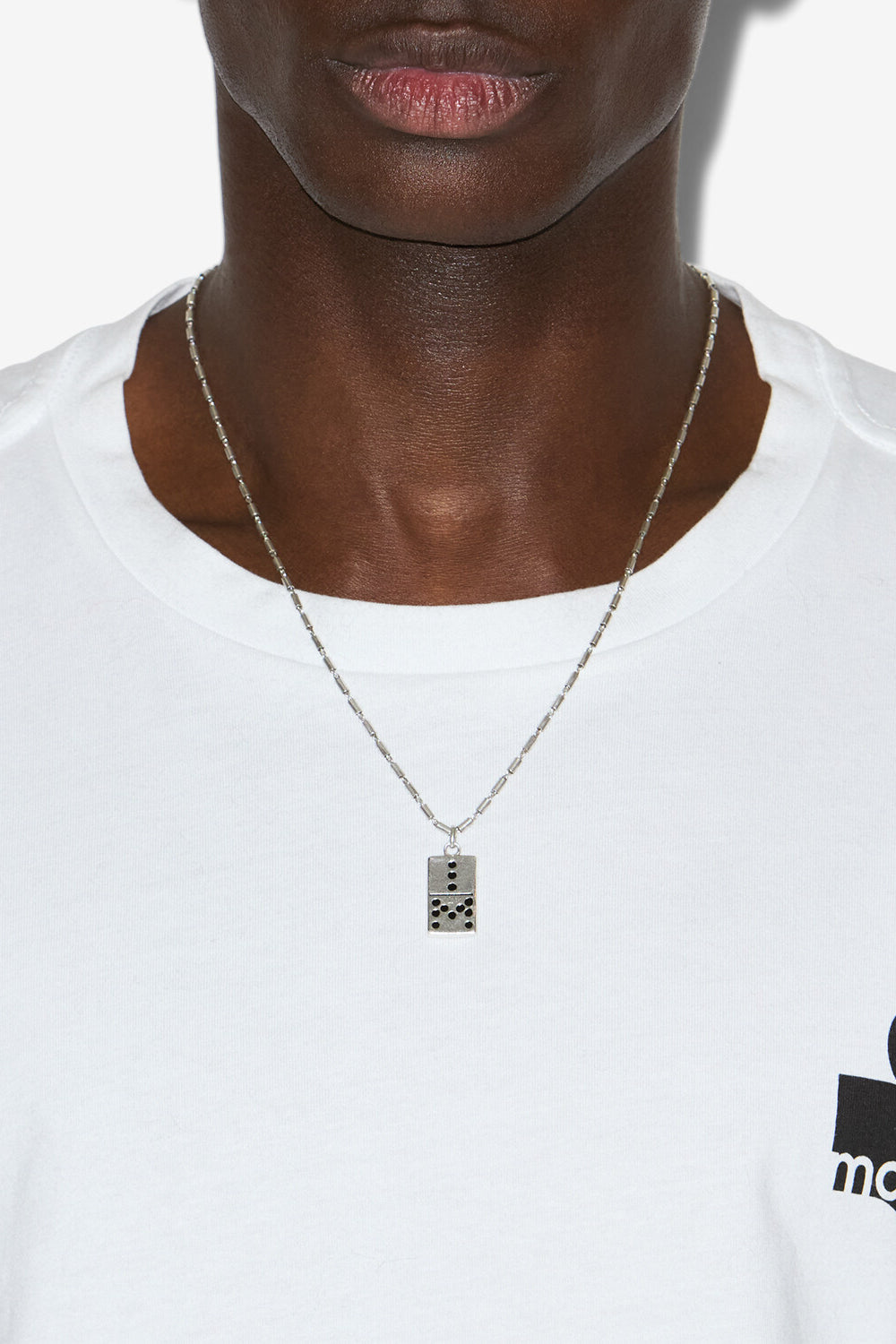 Alby 펜던트 체인 네크리스 - Black and silver - Man - 2